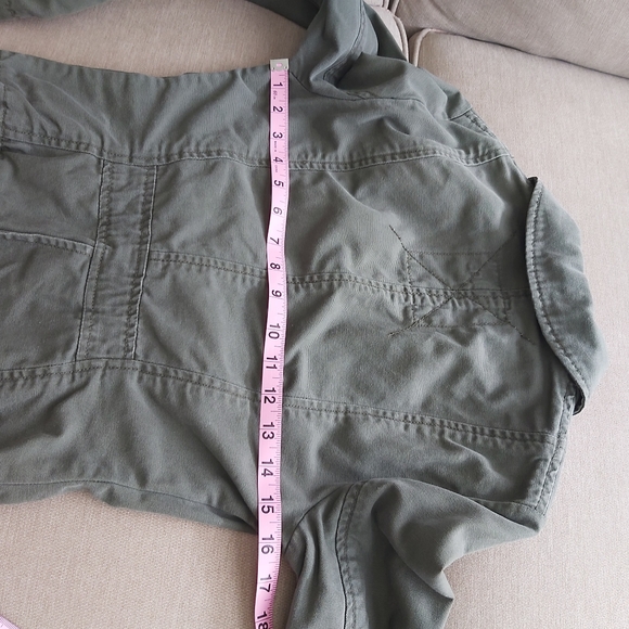 Aritzia Talula sage olive green denim jean cotton blazer style jacket - Picture 13 of 14
